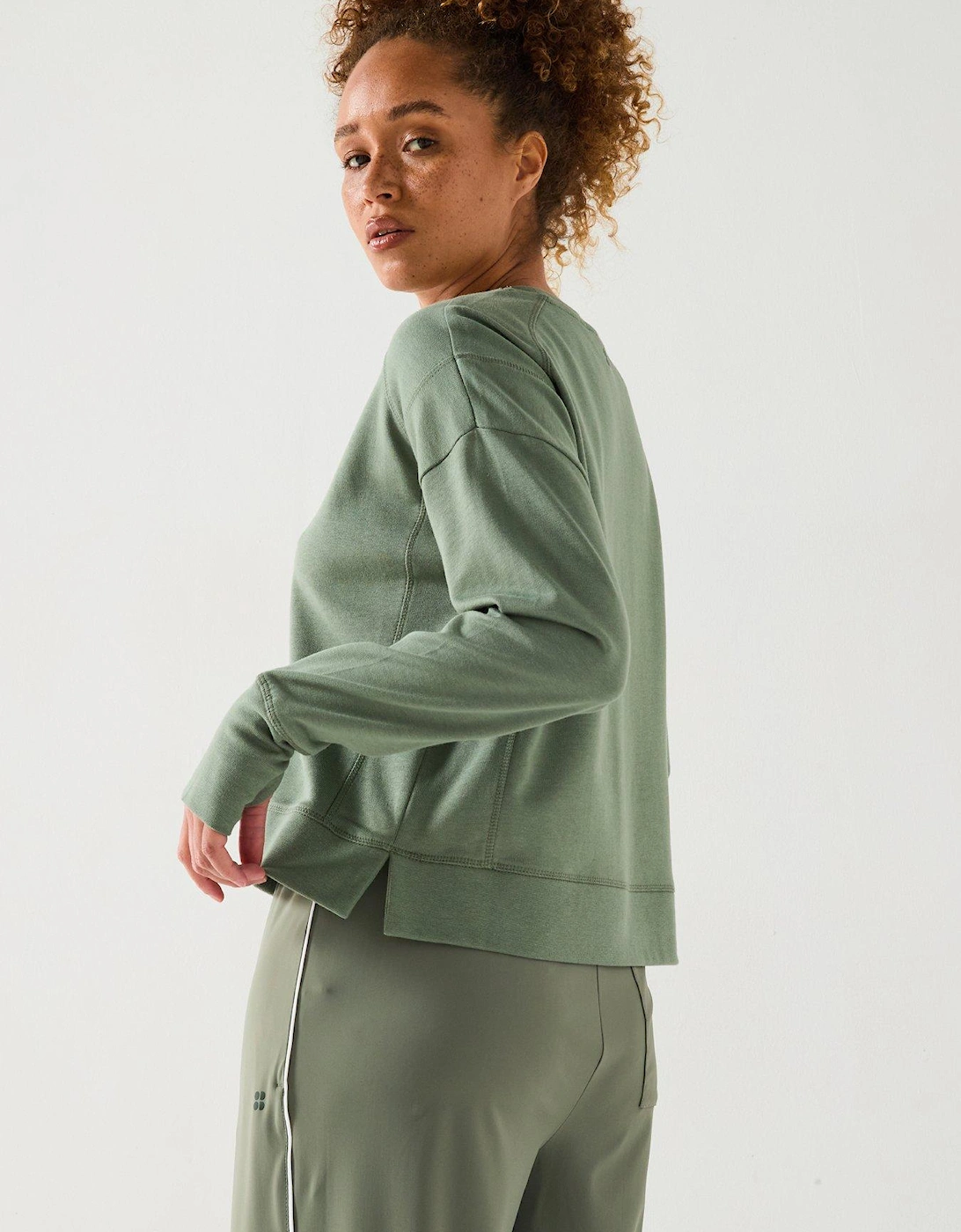 Womens Training After Class Crop Sweatshirt - Green