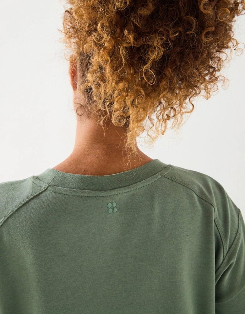 Womens Training After Class Crop Sweatshirt - Green