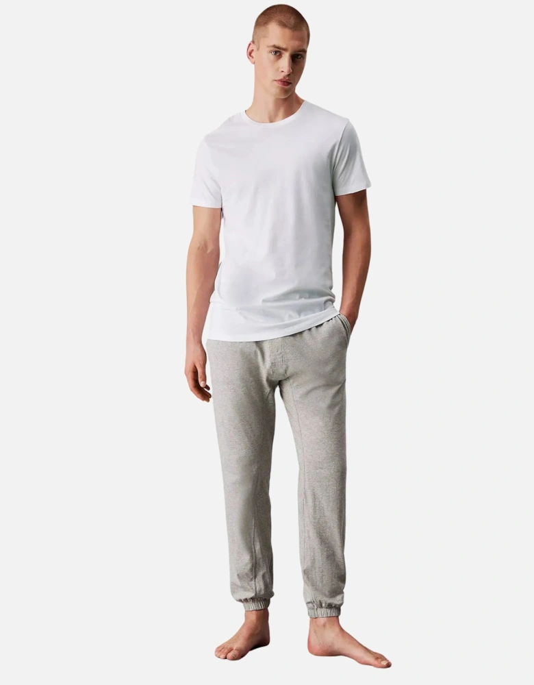 3-Pack Hem Logo Crew-Neck T-Shirts, All White