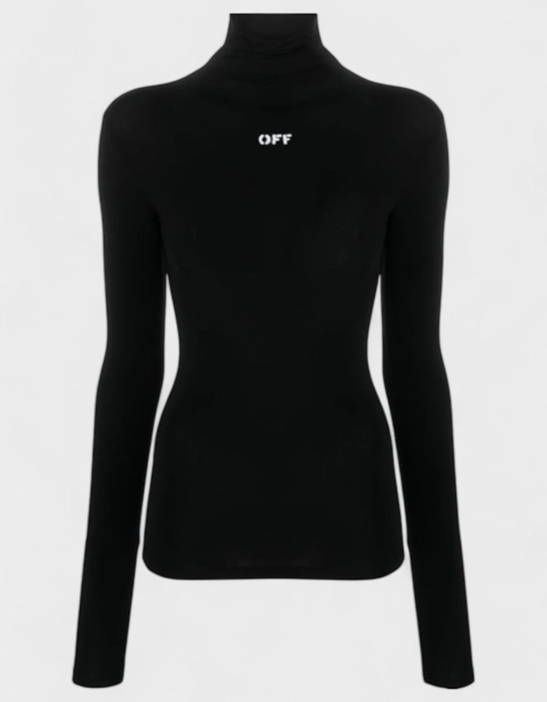 Off Stamp Skin Long Sleeve Turtleneck Black