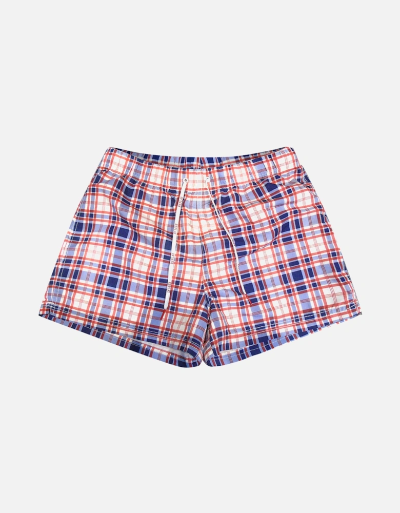 Red Checkered Swim Shorts