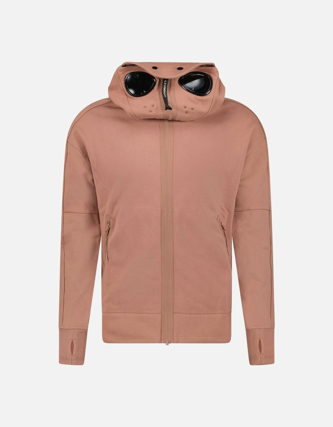 Hooded Explorer Goggle Zip Up Sweatshirt Light Brown, 5 of 4