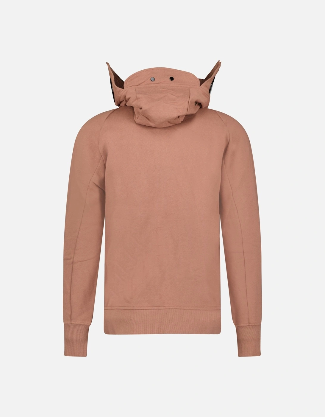 Hooded Explorer Goggle Zip Up Sweatshirt Light Brown