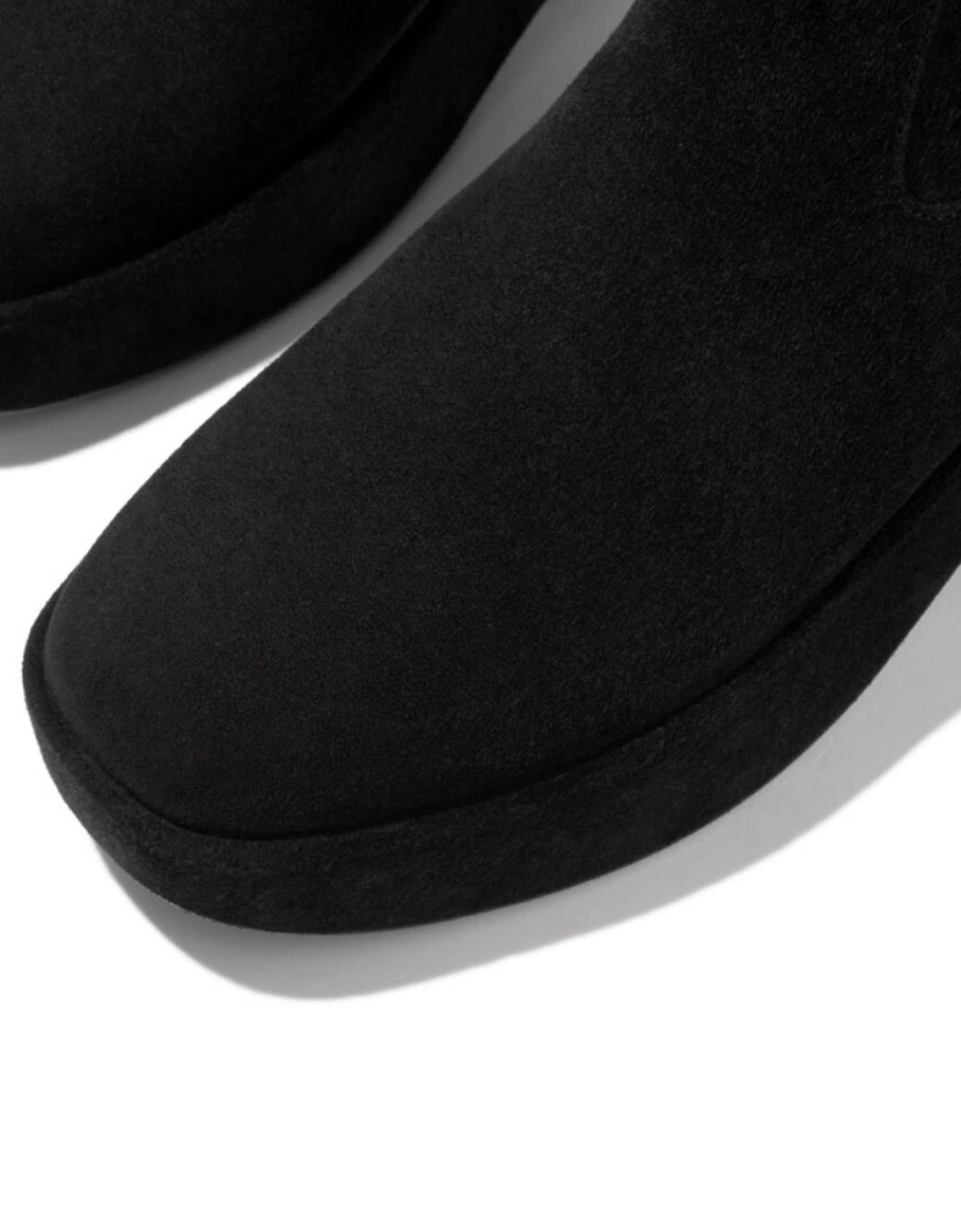 Women's F-Luma Stretch Suede Demi-Wedge Mid-Calf Boots All Black
