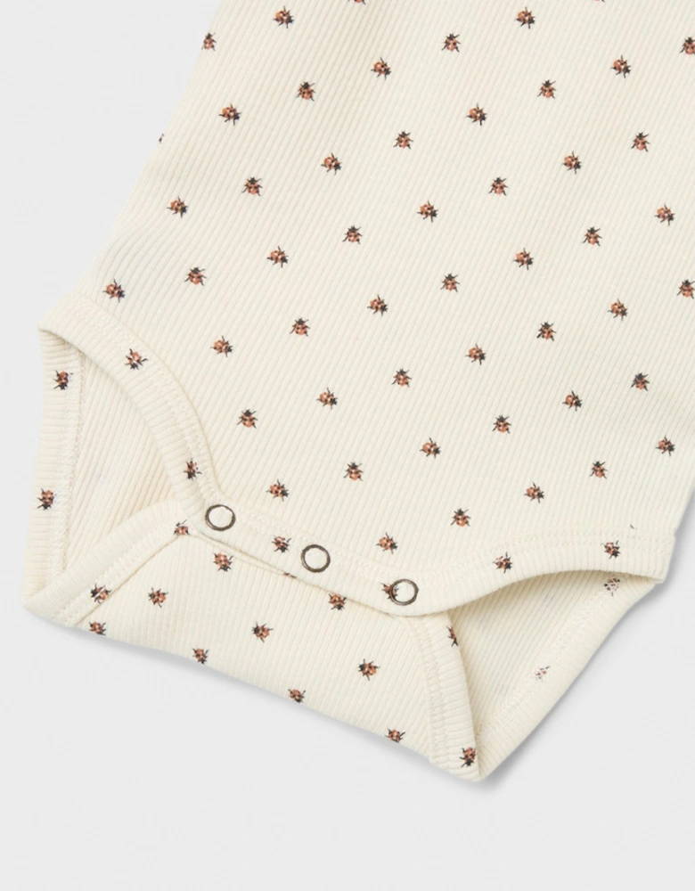 Baby Unisex Lago Kim Long Sleeve Slim Bodysuit Turtledove Ladybug
