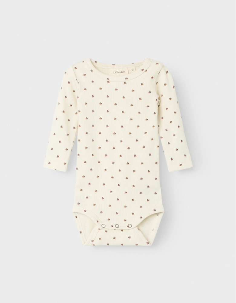 Baby Unisex Lago Kim Long Sleeve Slim Bodysuit Turtledove Ladybug