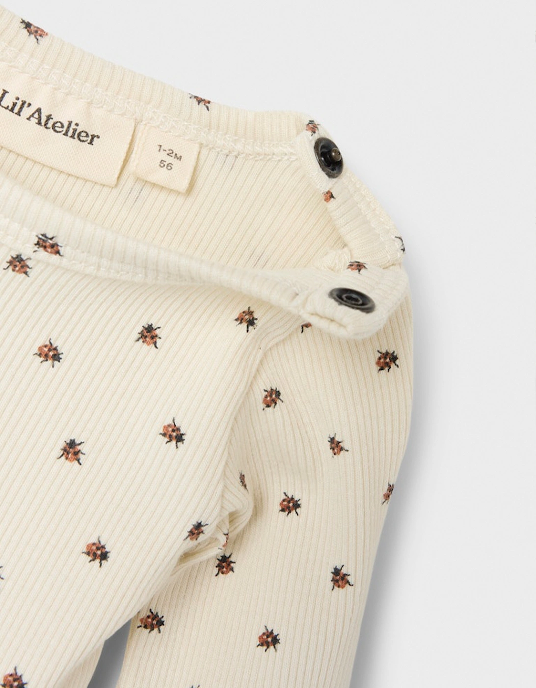 Baby Unisex Lago Kim Long Sleeve Slim Bodysuit Turtledove Ladybug