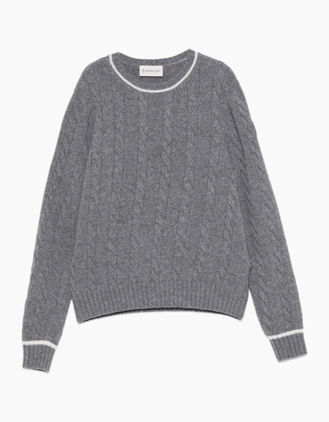 Moncler Kids Cable Knit Sweater Grey - Size: 12Y