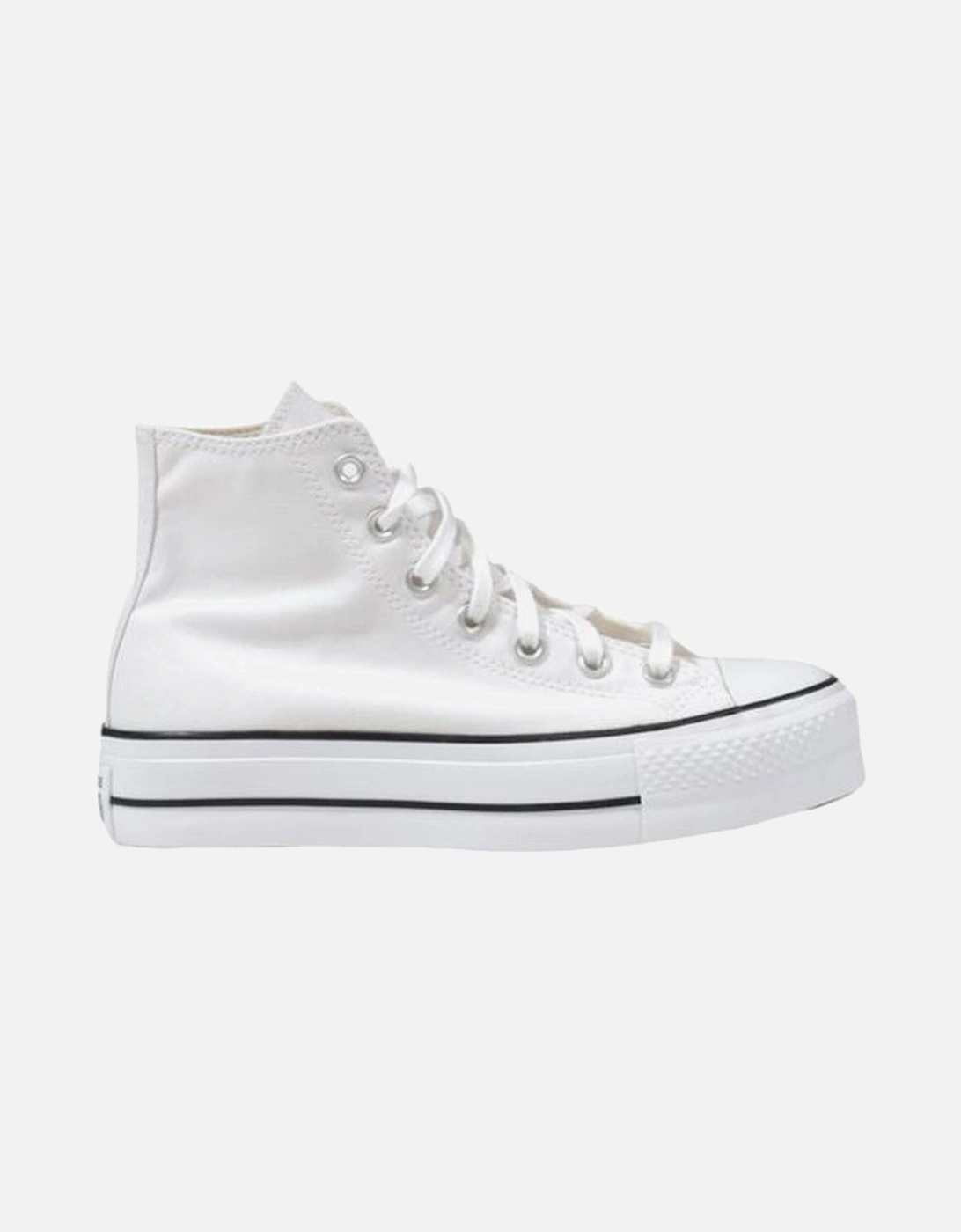 Platform High-Top Sneakers with Flat Sole Women - White, 6 of 5