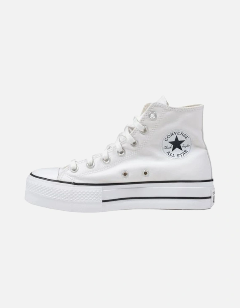 Platform High-Top Sneakers with Flat Sole Women - White