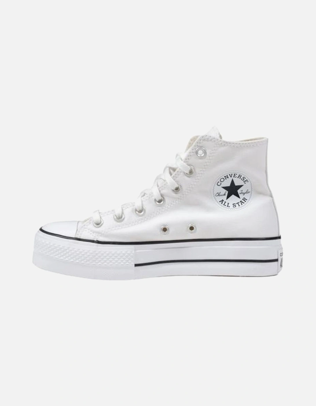 Platform High-Top Sneakers with Flat Sole Women - White