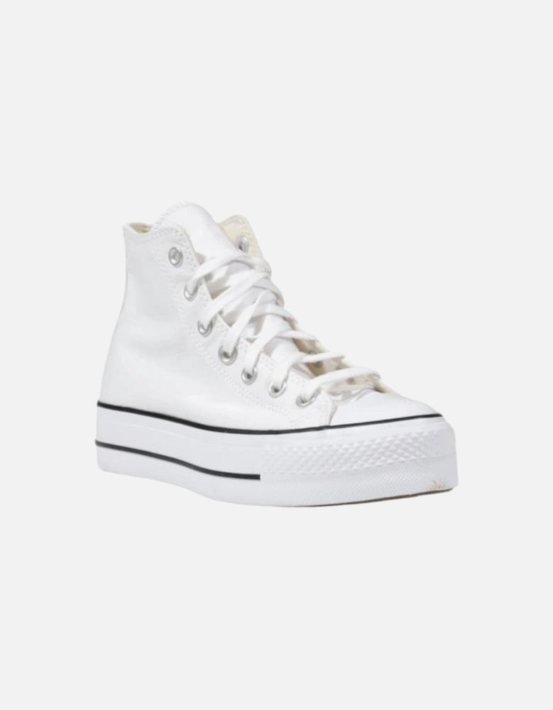 Platform High-Top Sneakers with Flat Sole Women - White