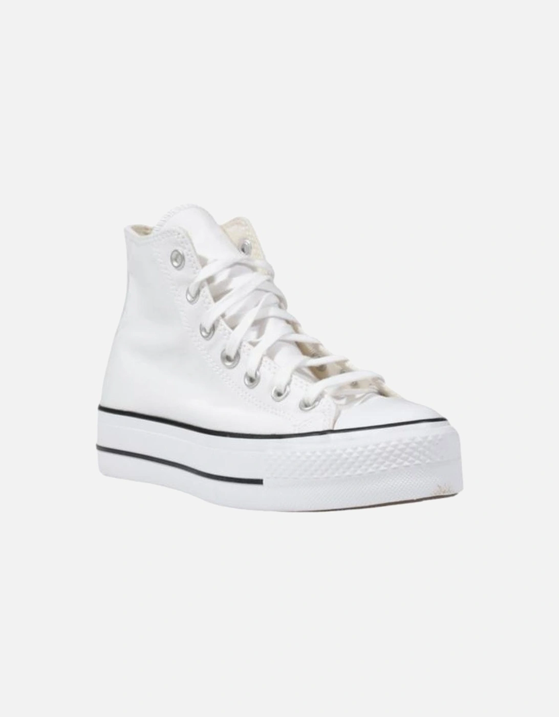 Platform High-Top Sneakers with Flat Sole Women - White