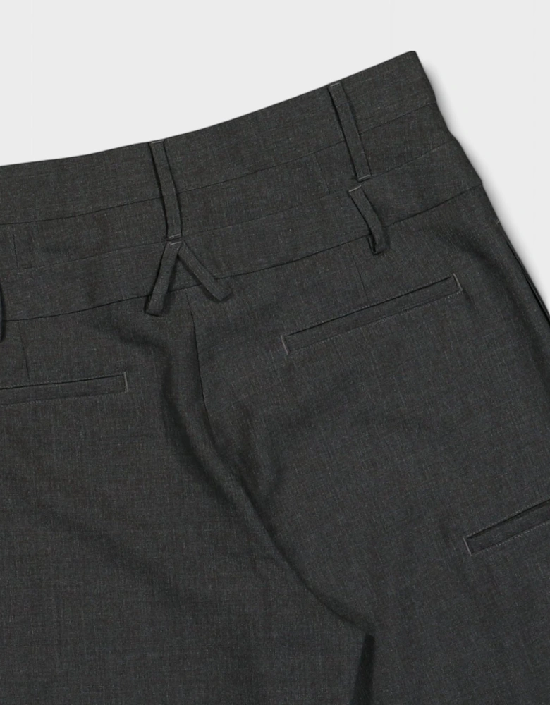 Double Belted Wide Leg Trousers Grey