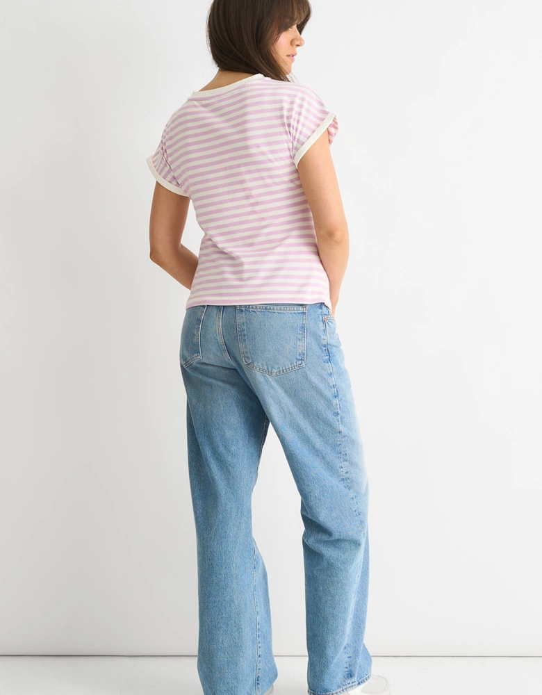 Lilac Stretch Stripe Top