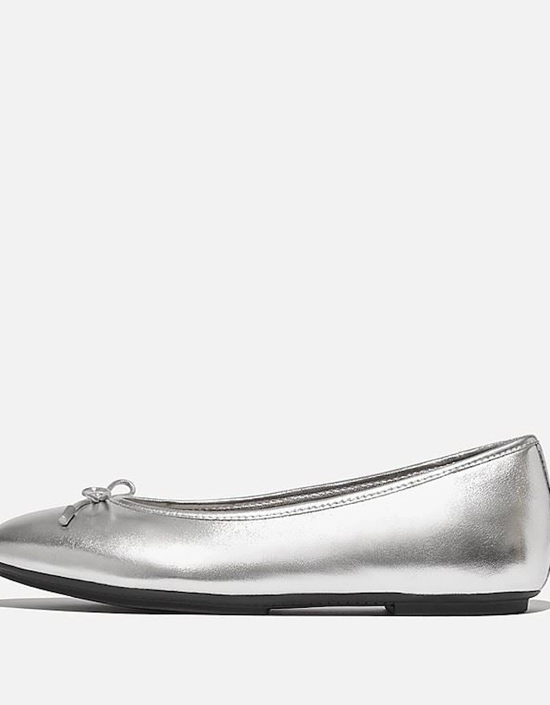 Delicato Metallic Leather Women's Silver Ballet Flats