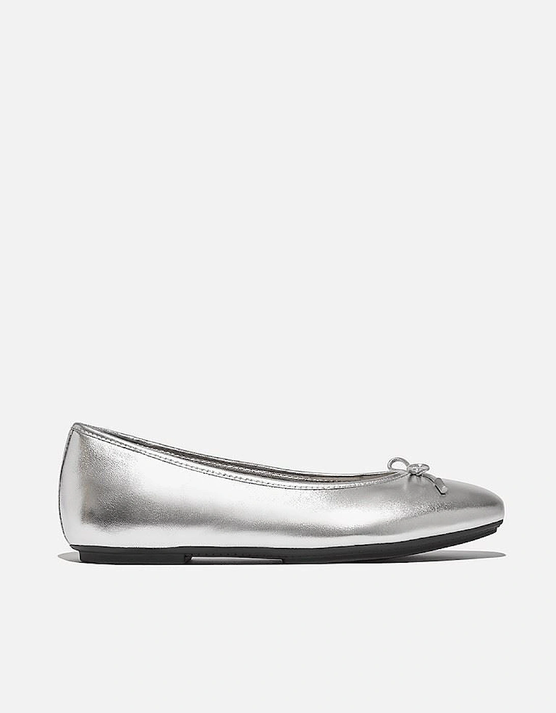Delicato Metallic Leather Women's Silver Ballet Flats