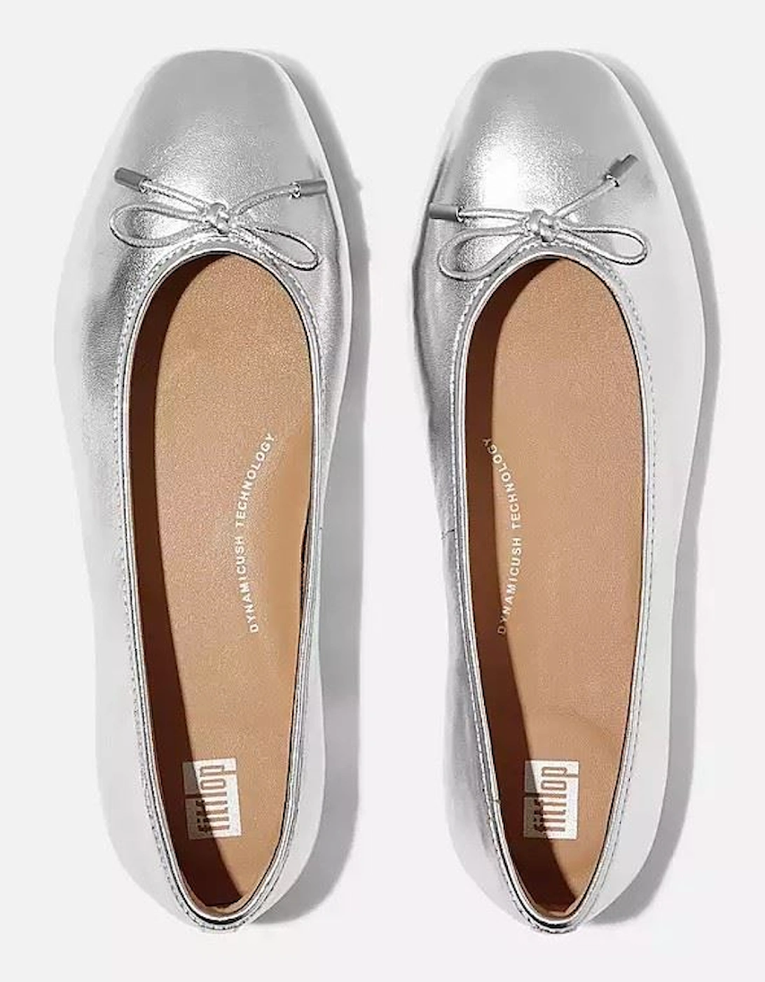 Delicato Metallic Leather Women's Silver Ballet Flats