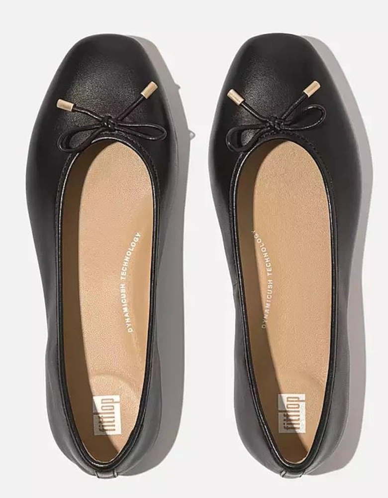 Delicato Leather Women's Black Ballet Flats