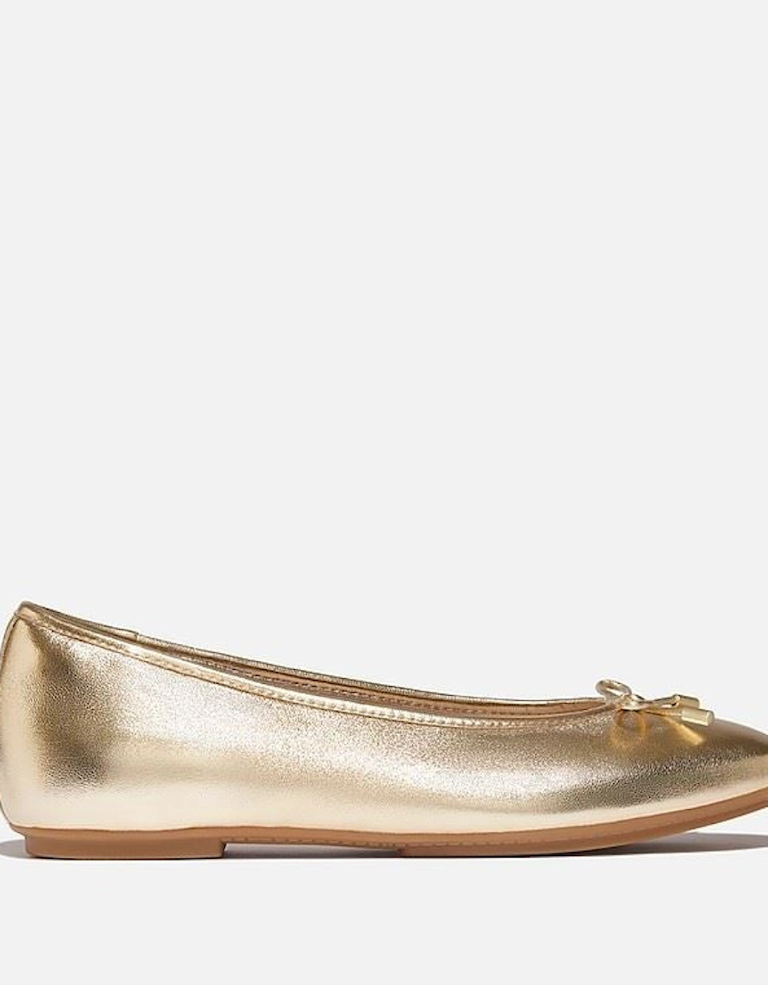 Delicato Metallic Leather Women's Platino Ballet Flats, 7 of 6