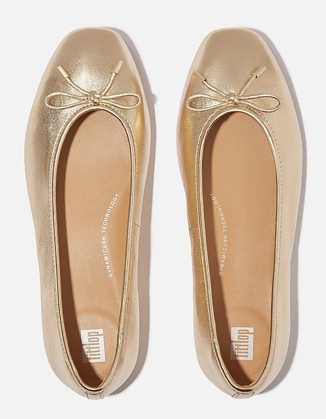 Delicato Metallic Leather Women's Platino Ballet Flats
