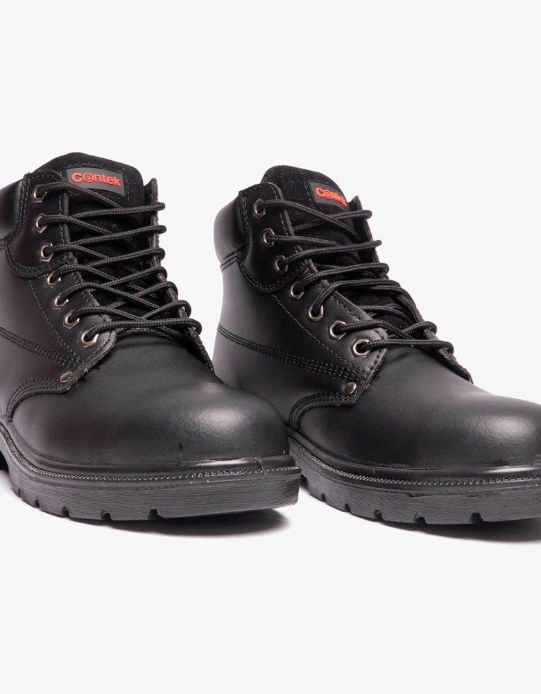 FS331 Unisex Leather Safety Boots Black