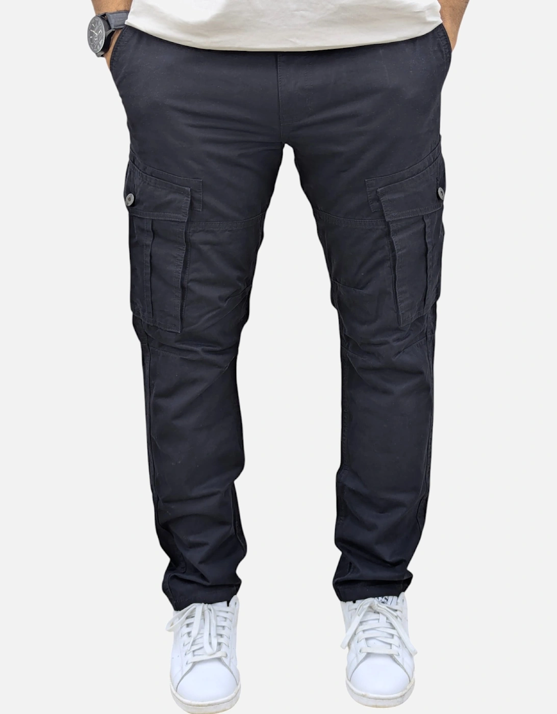 Mens Cargo Trousers Combat Pants Regular Fit Cotton Chino WorkWear Casual Bottom
