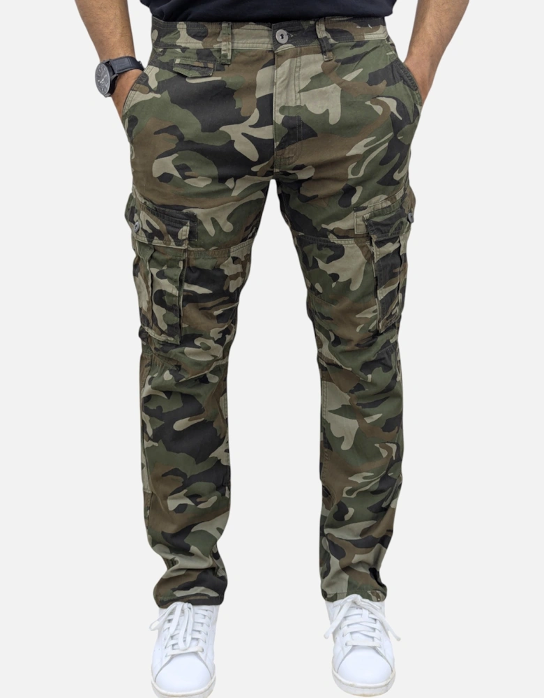 Mens Cargo Trousers Combat Pants Regular Fit Cotton Chino WorkWear Casual Bottom