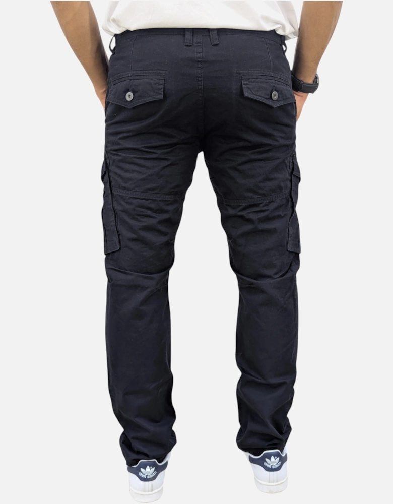 Mens Cargo Trousers Combat Pants Regular Fit Cotton Chino WorkWear Casual Bottom