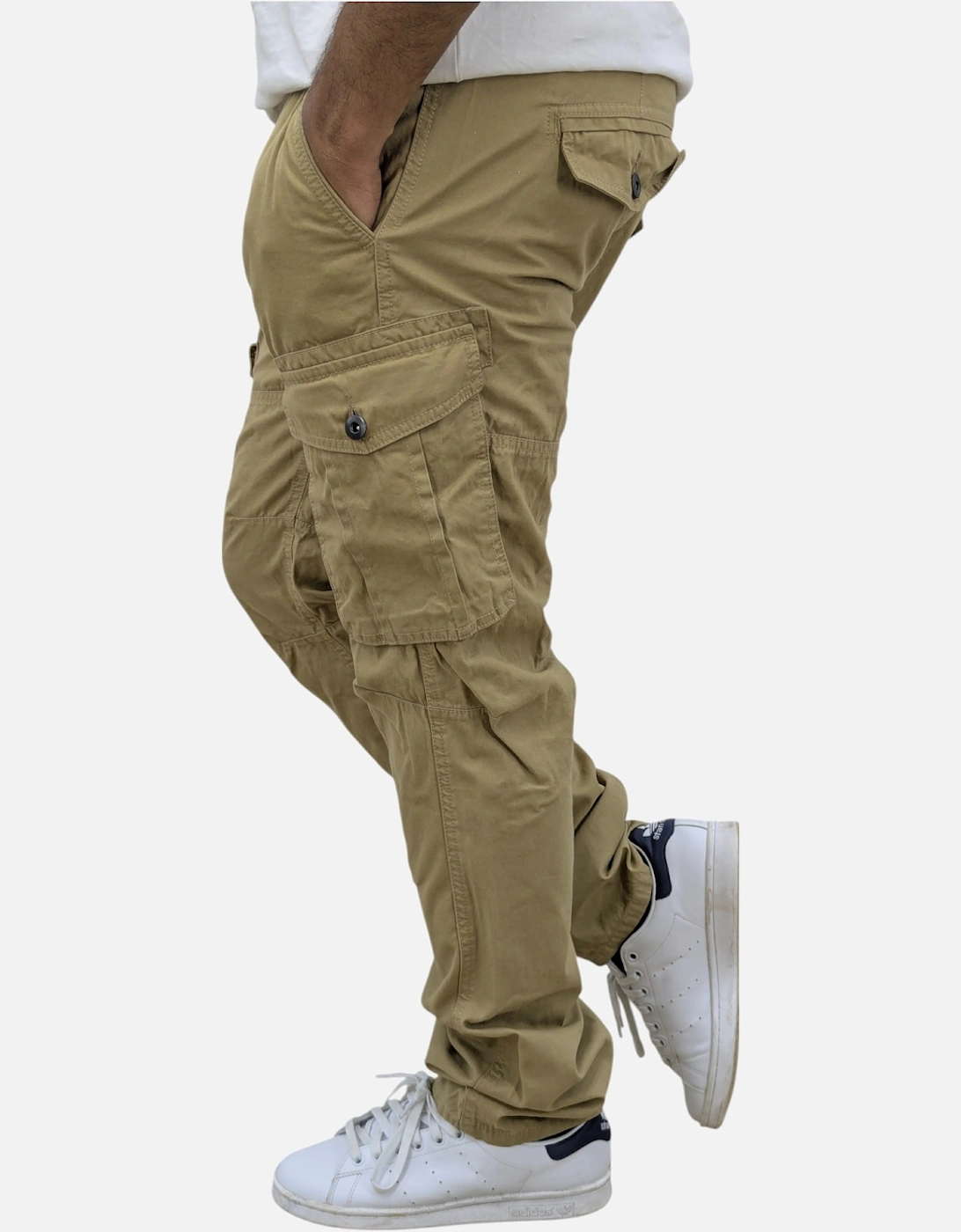 Mens Cargo Trousers Combat Pants Regular Fit Cotton Chino WorkWear Casual Bottom