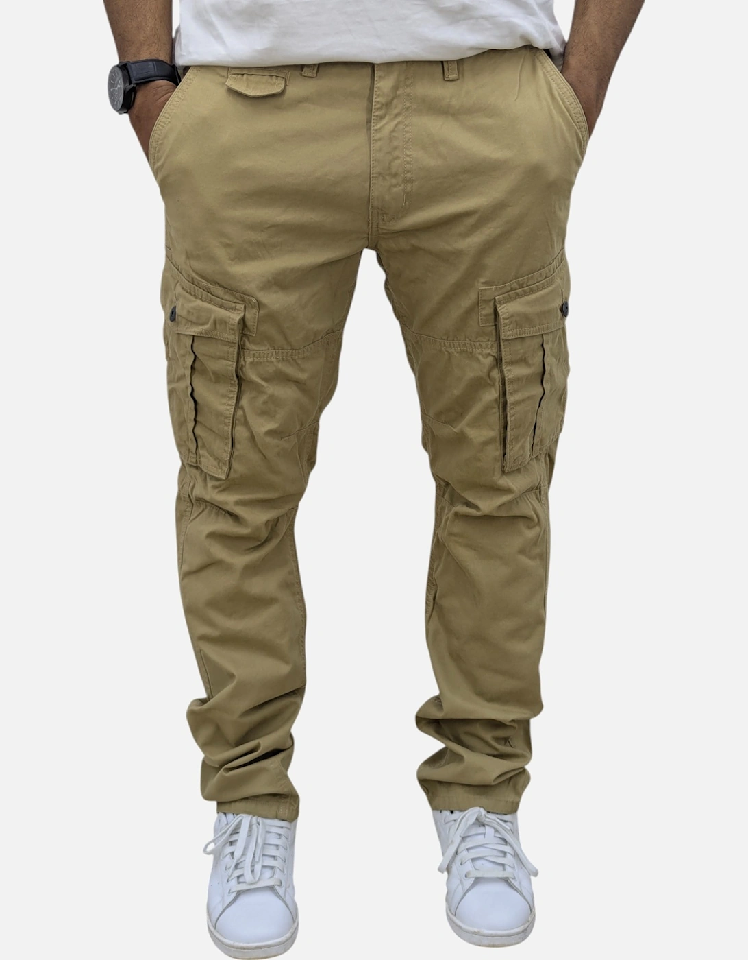 Mens Cargo Trousers Combat Pants Regular Fit Cotton Chino WorkWear Casual Bottom