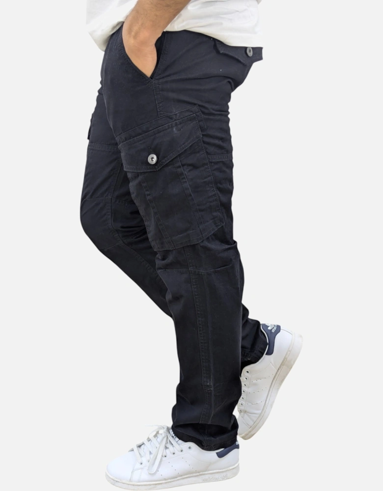 Mens Cargo Trousers Combat Pants Regular Fit Cotton Chino WorkWear Casual Bottom