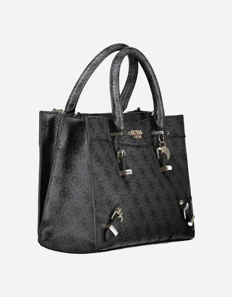 Two-Handle Shoulder Bag with Multiple Compartments Women - Black