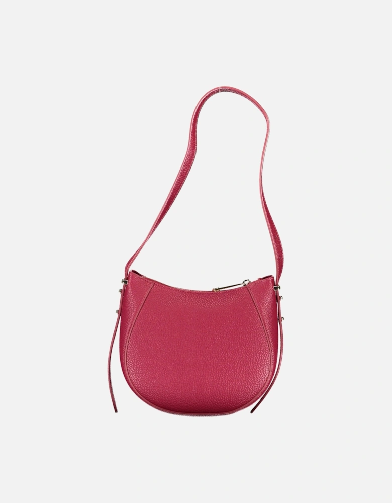 Versatile Red Shoulder Bag with Adjustable Strap and Zip Closure Women