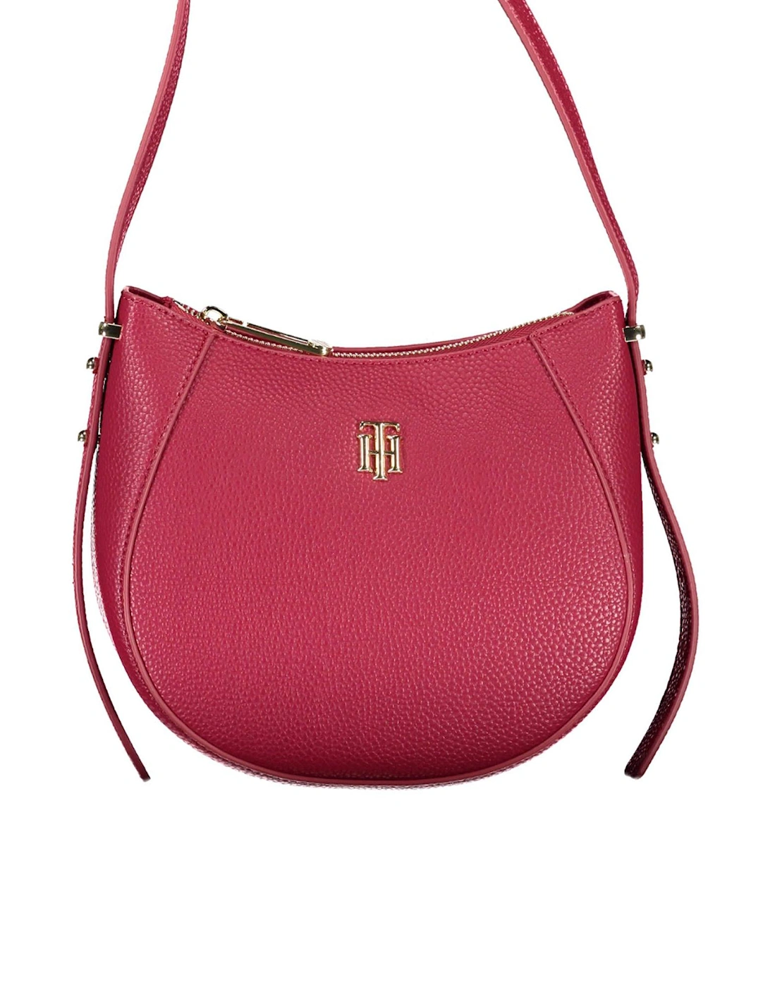 Versatile Red Shoulder Bag with Adjustable Strap and Zip Closure Women, 4 of 3