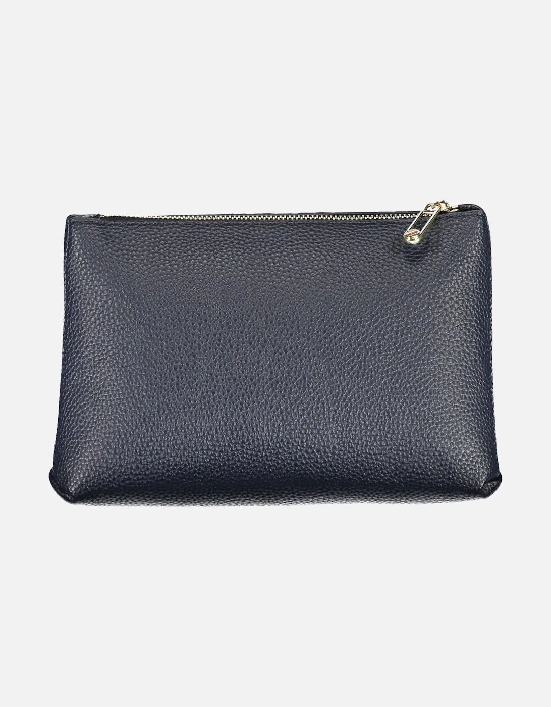 Chic Blue Pochette with Bold Accents and Secure Zip Closure Women