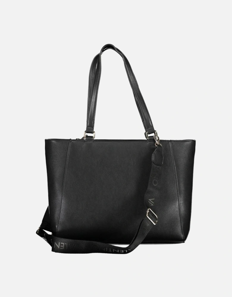 Zip Closure Shoulder Bag with Detachable Strap Women - Black Handbags