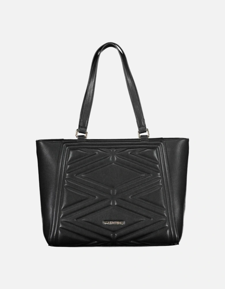 Zip Closure Shoulder Bag with Detachable Strap Women - Black Handbags