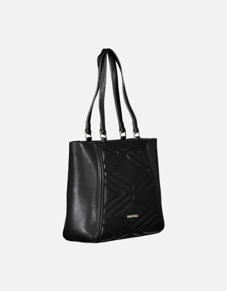 Zip Closure Shoulder Bag with Detachable Strap Women - Black Handbags