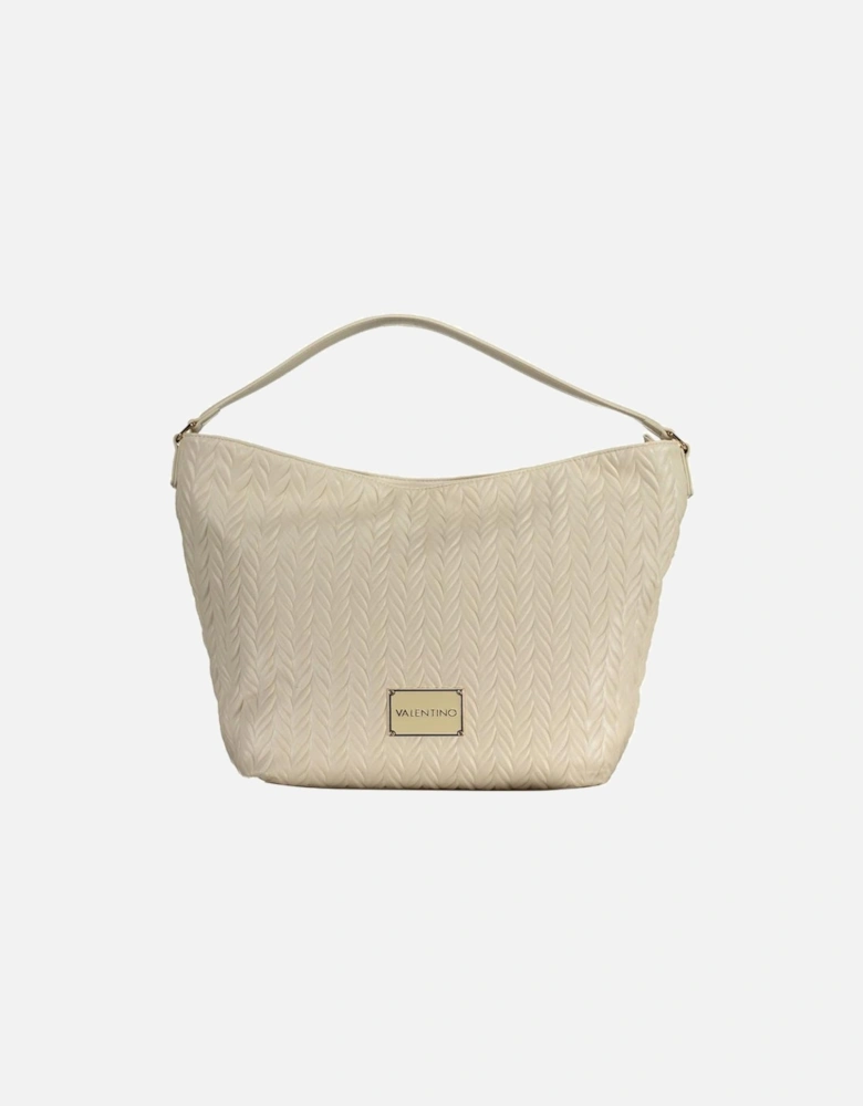 Recycled Handle Bag with Removable Shoulder Strap Women - White