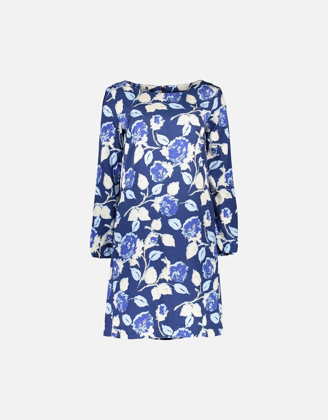 Blue Long Sleeve Short Dress with Modern Zip Detail by Women Dresses, 3 of 2