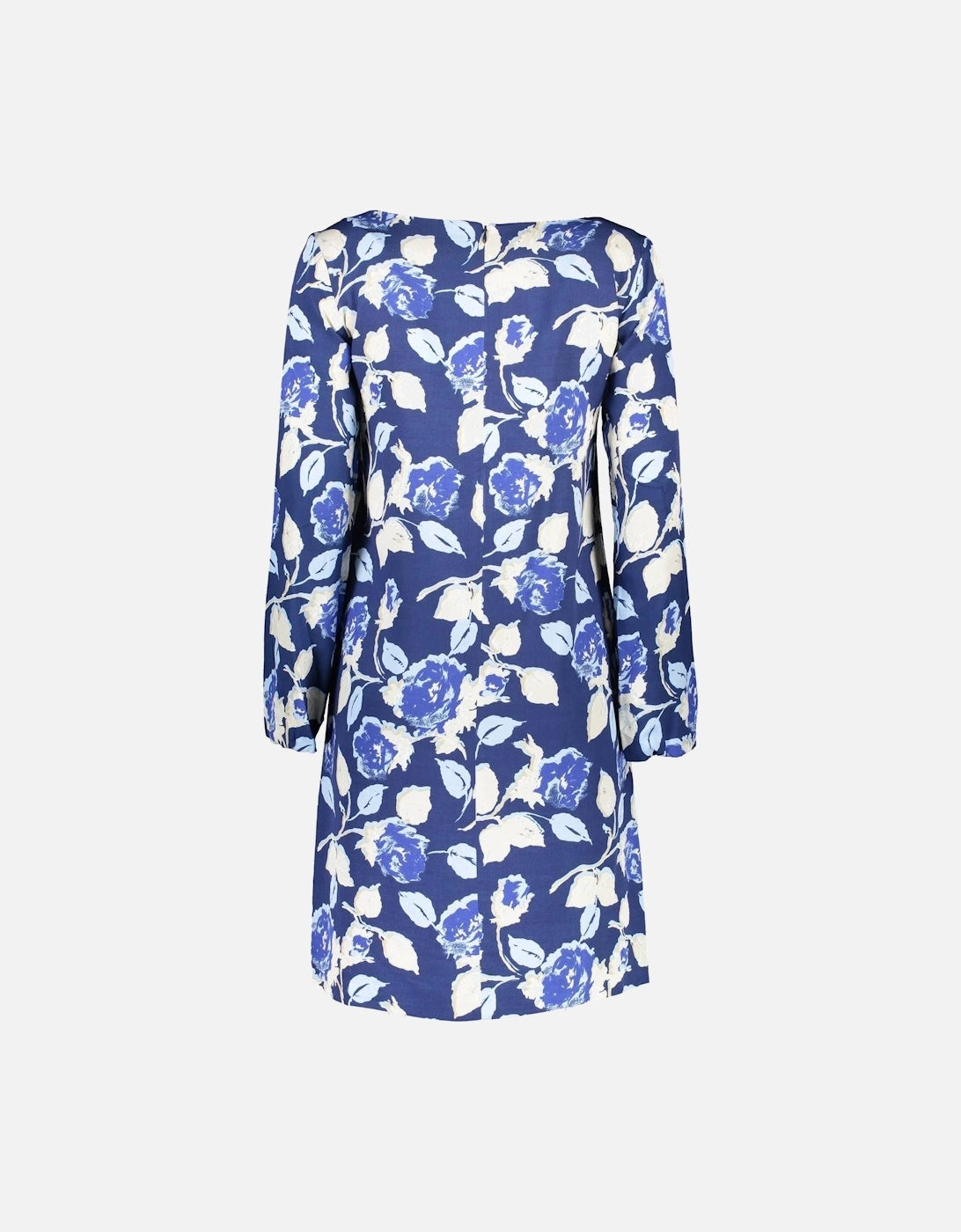 Blue Long Sleeve Short Dress with Modern Zip Detail by Women Dresses