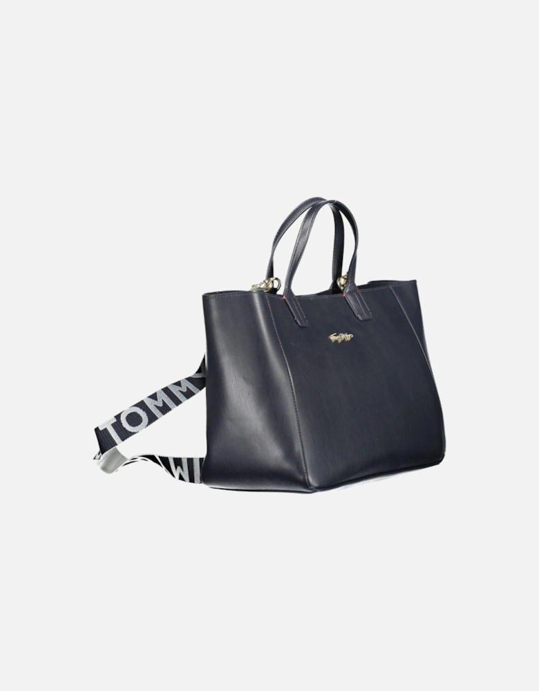 Sophisticated Blue Handbag with Versatile Carrying Options Women