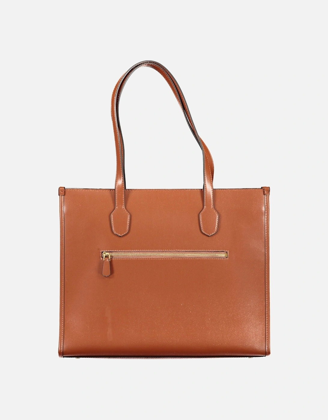 Brown Handbag with Shoulder Handles and Multiple Compartments Women