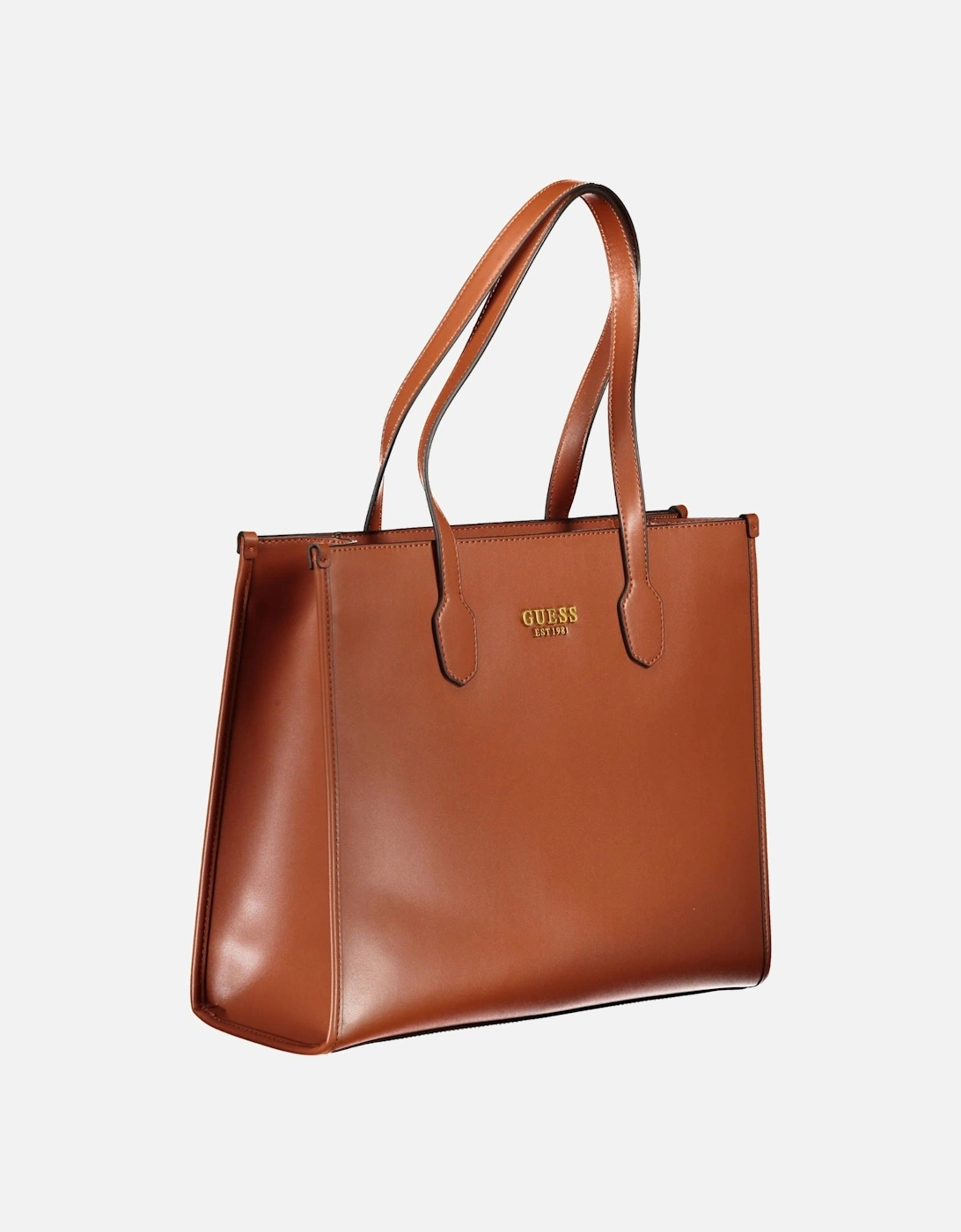 Brown Handbag with Shoulder Handles and Multiple Compartments Women