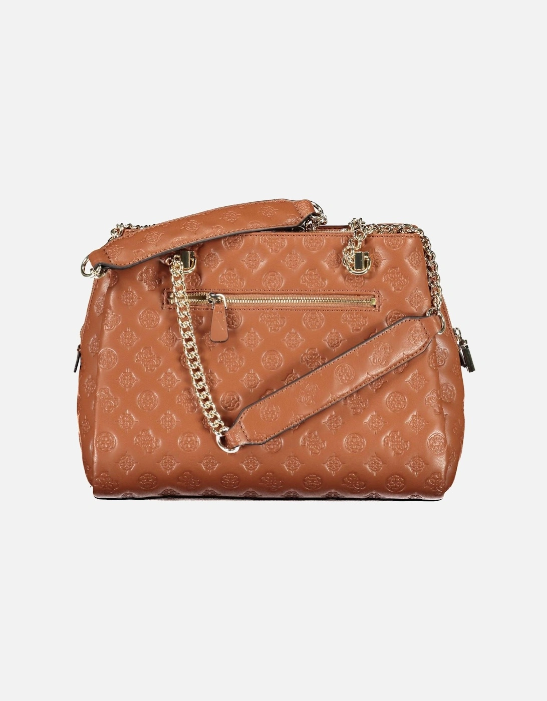 Elegant Chain Handle Handbag with Multiple Compartments Women - Brown