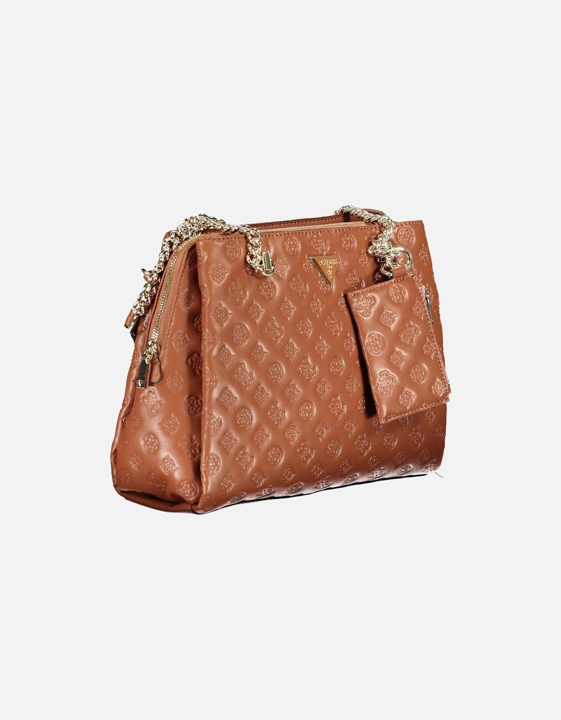 Elegant Chain Handle Handbag with Multiple Compartments Women - Brown