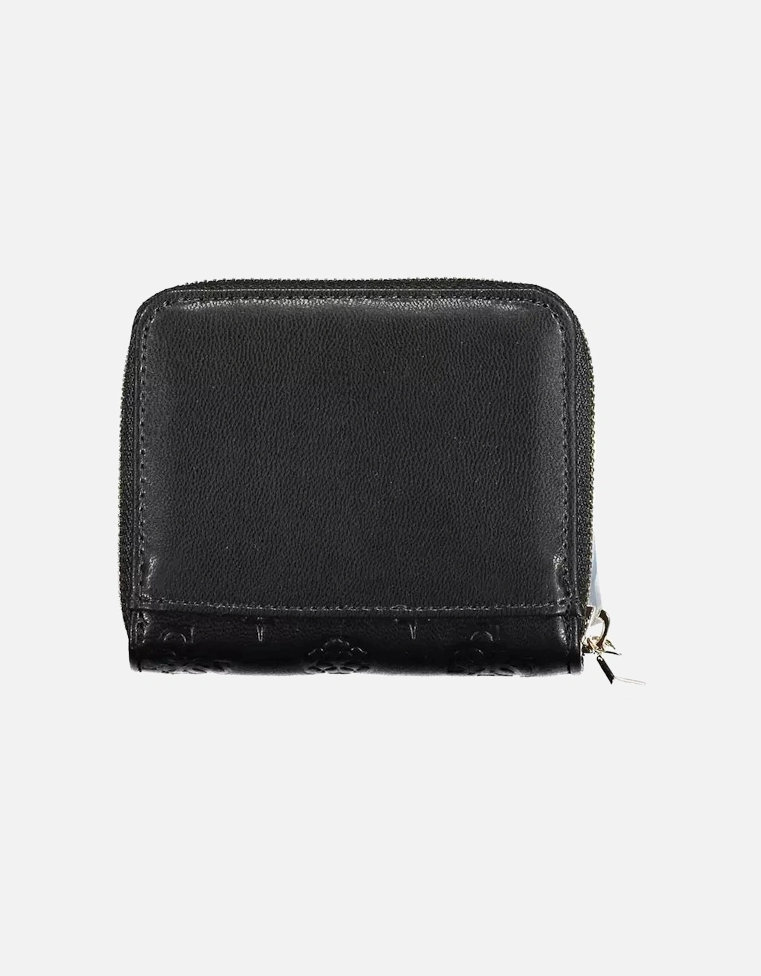 Contrasting Detail Wallet with Zip and Button Closure Women - Black