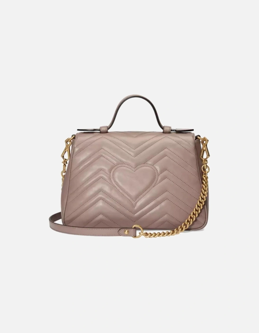 Beige Matelasse Leather GG Marmont Handbag with Double G Emblem Women