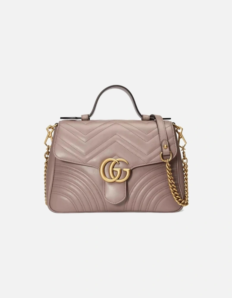 Beige Matelasse Leather GG Marmont Handbag with Double G Emblem Women